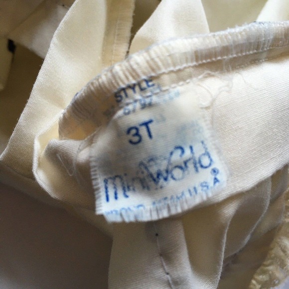 Vintage Mini World Toddler Dress Pinafore Ruffles Lace Full Circle Pageant 3T - Picture 6 of 7